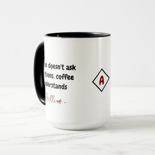 Coffee Lover Gift Mok | Aangepaste naam en grappig (Voorkant links)