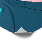 Coffee Lover Girl Blue Hair Caffeine Tattoo Poster (Hoek)