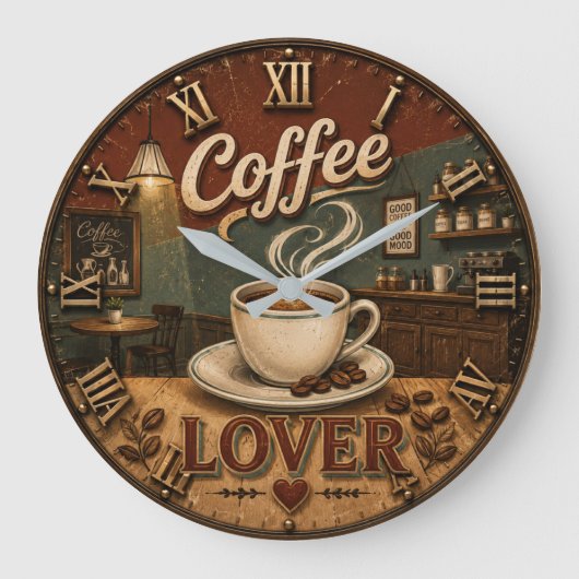 Coffee Lover Grote Klok (Voorkant)