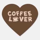Coffee Lover Hart Sticker (Voorkant)