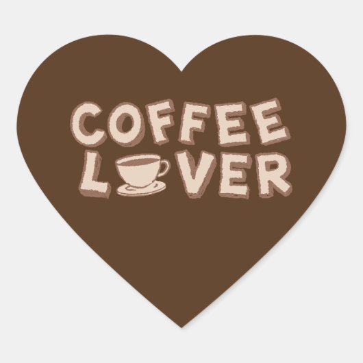 Coffee Lover Hart Sticker (Voorkant)