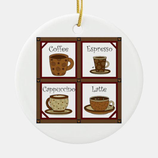 Coffee Lover Keramisch Ornament (Voorkant)
