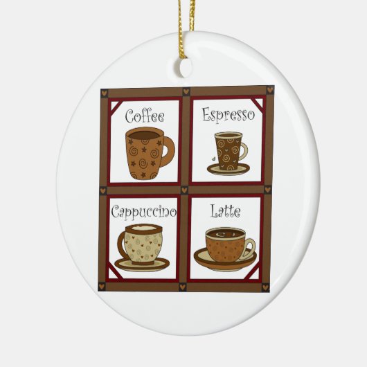 Coffee Lover Keramisch Ornament (Links)