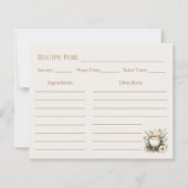 Coffee Lover Kitchen Gift Floral Recipe Card (Voorkant)