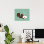 Coffee Lover | Kunst voor dieren Poster (Thuiskantoor)