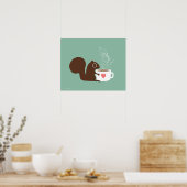 Coffee Lover | Kunst voor dieren Poster (Keuken)