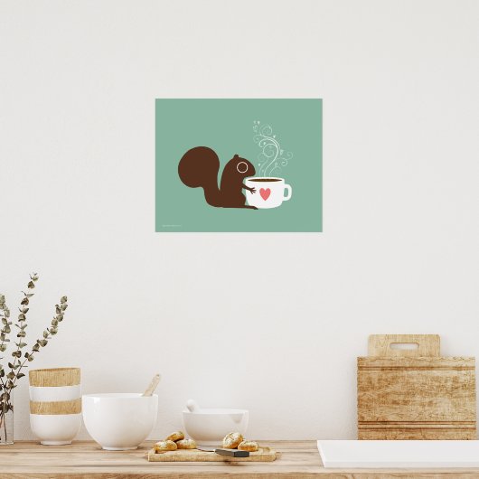 Coffee Lover | Kunst voor dieren Poster (Keuken)