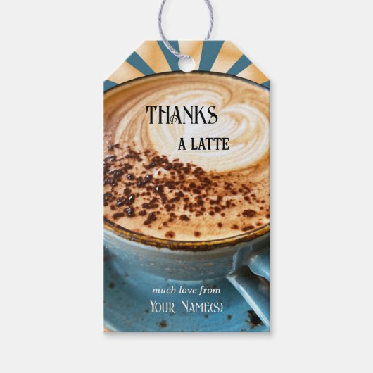 Coffee Lover Latte Hartelijk dank Cadeaulabel (Voorkant)