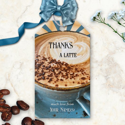 Coffee Lover Latte Hartelijk dank Cadeaulabel