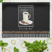 Coffee Lover Latte Waterverf Chocolate Kitchen Theedoek (Gevouwen)