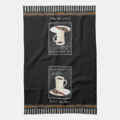 Coffee Lover Latte Waterverf Chocolate Kitchen Theedoek (Verticaal)