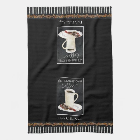 Coffee Lover Latte Waterverf Chocolate Kitchen Theedoek (Verticaal)