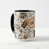 Coffee Lover Leopard Print Mug Mok (Voorkant links)