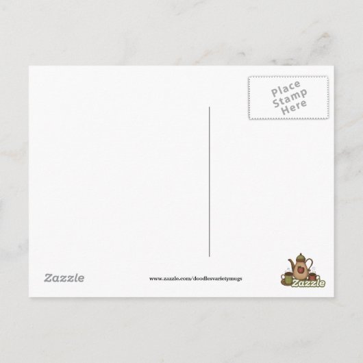 Coffee Lover leuke cartoon briefkaart (Achterkant)