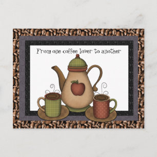 Coffee Lover leuke cartoon briefkaart