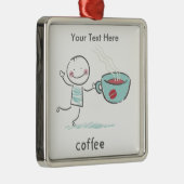 Coffee Lover Metalen Ornament (Rechts)