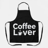 Coffee Lover Minimalist Typography Black Apron Schort (Voorkant)