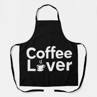 Coffee Lover Minimalist Typography Black Apron Schort