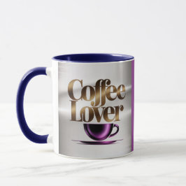 Coffee Lover Modern Purple Blue Mug Mok