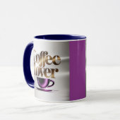 Coffee Lover Modern Purple Blue Mug Mok (Voorkant links)