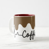 Coffee Lover Mok - Heartbeat EKG Coffee Design (Voorkant links)