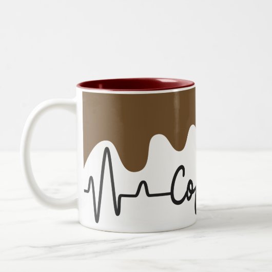 Coffee Lover Mok - Heartbeat EKG Coffee Design (Links)