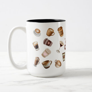 Coffee Lover Mug | Cute Coffee Aesthetic Mug Tweekleurige Koffiemok