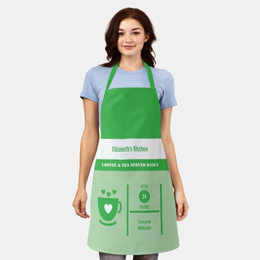 Coffee lover name kitchen green schort (Gedragen)