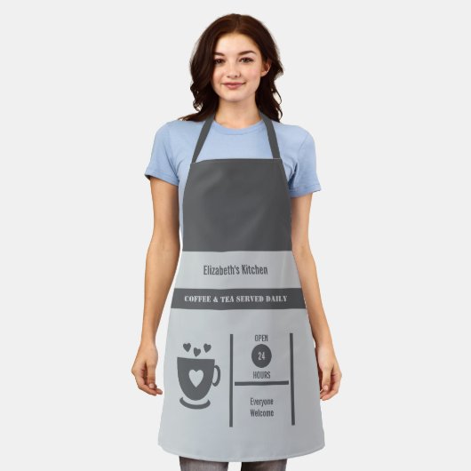 Coffee lover name kitchen grey schort (Gedragen)
