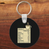 Coffee Lover Night Funny Nutrition Facts Costume F Sleutelhanger (Voorkant)
