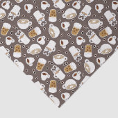 Coffee Lover Pattern Brown Tissuepapier (Detail)