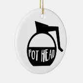 Coffee Lover Pot Head Keramisch Ornament (Rechts)