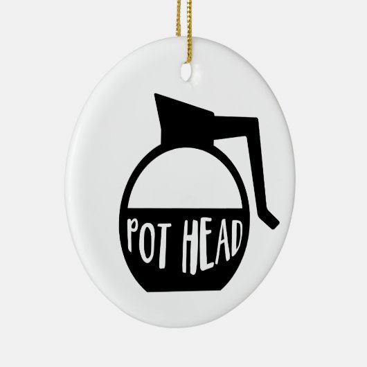 Coffee Lover Pot Head Keramisch Ornament (Rechts)