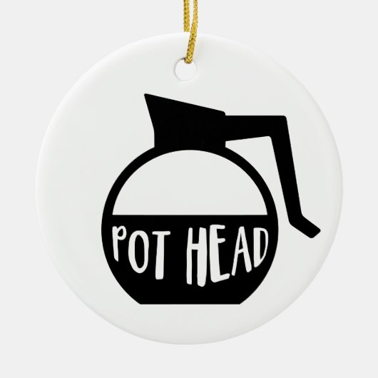 Coffee Lover Pot Head Keramisch Ornament (Voorkant)