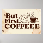 Coffee Lover Quote poster stoomwervelingen (Voorkant)
