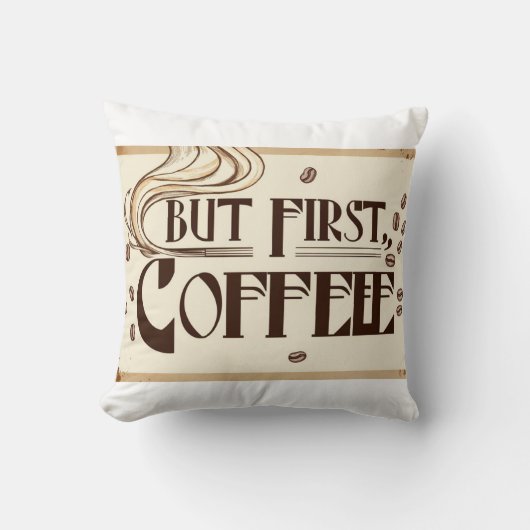 Coffee Lover Quote poster stoomwervelingen Kussen (Voorkant)