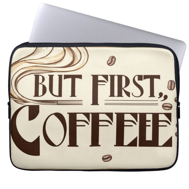 Coffee Lover Quote poster stoomwervelingen Laptop Sleeve (Voorkant)