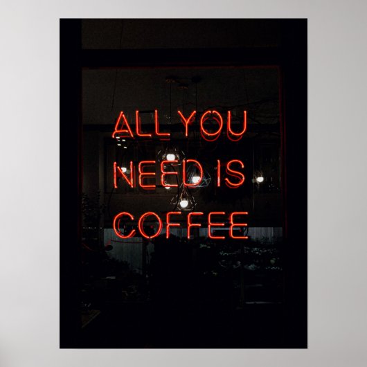 COFFEE LOVER QUOTE ROOD ZWART POSTER (Voorkant)