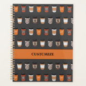 Coffee Lover Retro Tan Brown Planner (Voorkant)