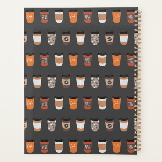 Coffee Lover Retro Tan Brown Planner (Achterkant)