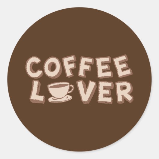 Coffee Lover Ronde Sticker (Voorkant)