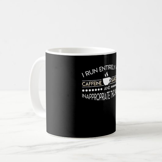 Coffee Lover run Volledig Caffeine Sarcasm Koffiemok (Voorkant links)