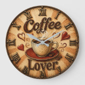 Coffee Lover Rustic Farmhouse Coffee Cup Grote Klok (Voorkant)