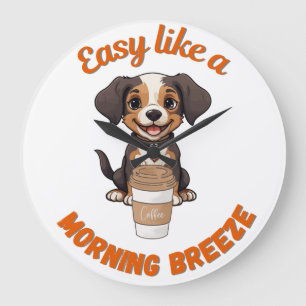 Coffee Lover’s Morning – Schattige Poster voor hon Grote Klok