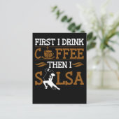 Coffee Lover Salsa Danssport Humor Dancer Briefkaart (Staand voorkant)