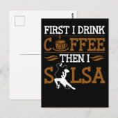 Coffee Lover Salsa Danssport Humor Dancer Briefkaart (Voorkant / Achterkant)