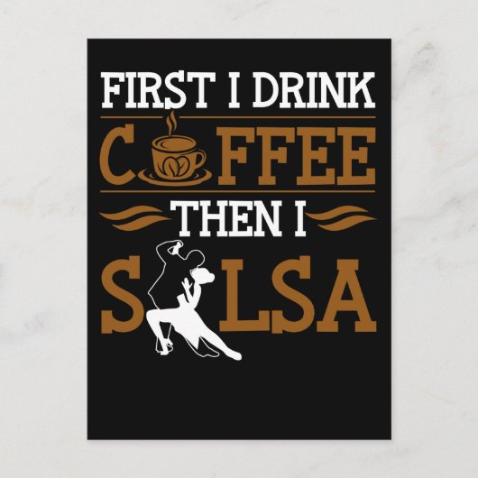 Coffee Lover Salsa Danssport Humor Dancer Briefkaart (Voorkant)
