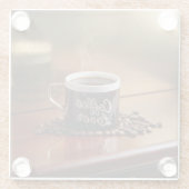 Coffee Lover Square Glass Onderzetter (Achterkant)