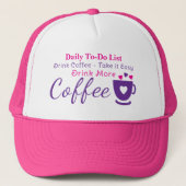 Coffee lover take it easy pink trucker pet (Voorkant)