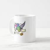 Coffee Lover Tattoo Style Hummingbirds & Ribbon Koffiemok (Voorkant links)